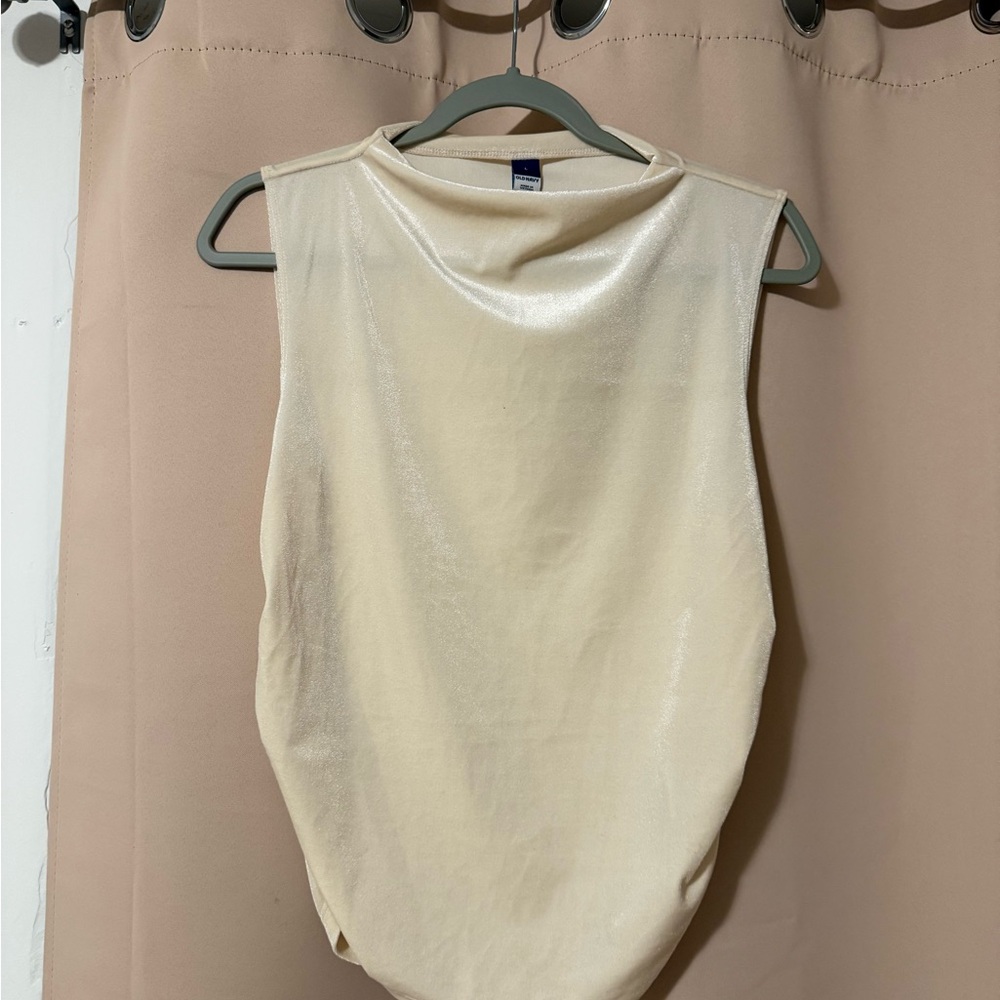 Old Navy Shimmering Cream Sleeveless Blouse